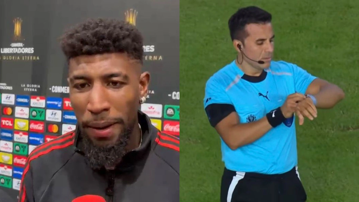Emerson Royal 'solta o verbo' sobre discurso de árbitro em jogo do Flamengo x Estudiantes