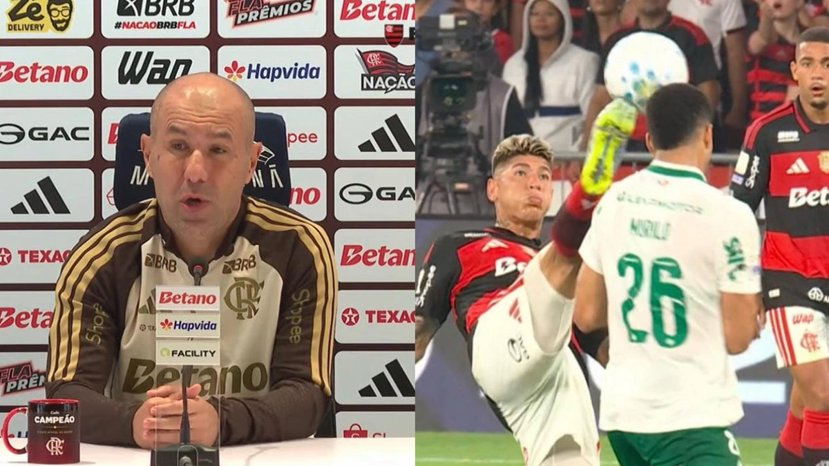 Jardim discorda de expulsão de Carrascal e ‘explode’ com arbitragem após derrota do Flamengo para o Palmeiras