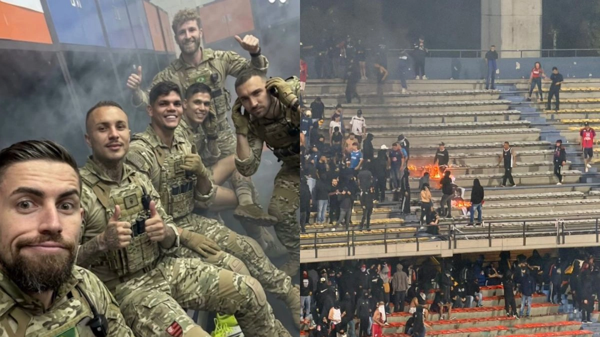 Jogador do Flamengo posta foto com roupa do exército após jogo da Libertadores