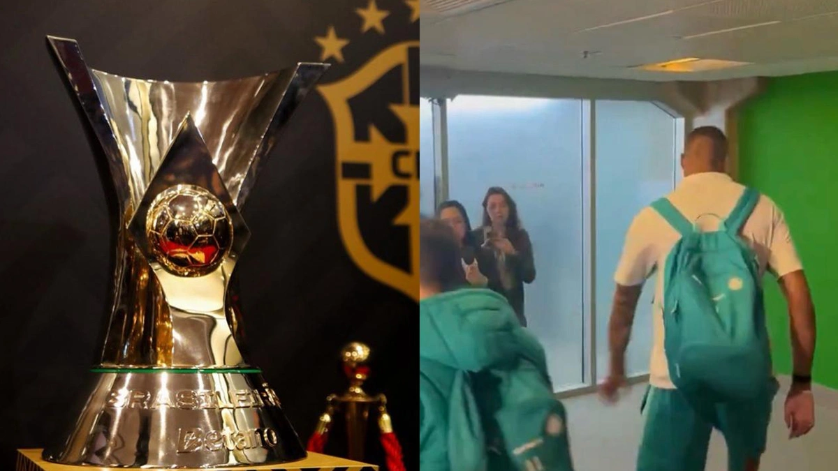 Jogador do Palmeiras abandona entrevista após pergunta sobre o Flamengo e avisa: "Somos o 1º do Brasileirão com bastante diferença"