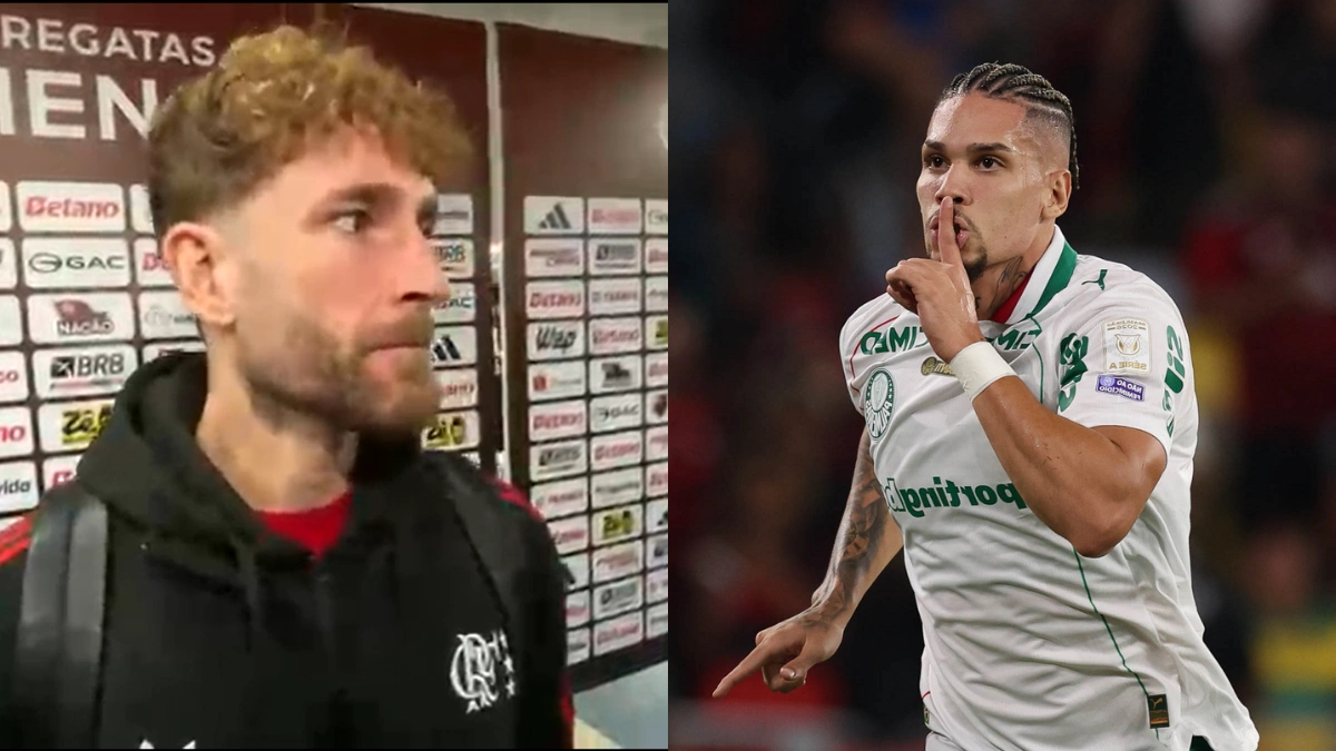 Luiz Araújo, do Flamengo, provoca Palmeiras com título da Libertadores após gol de Paulinho no Maracanã