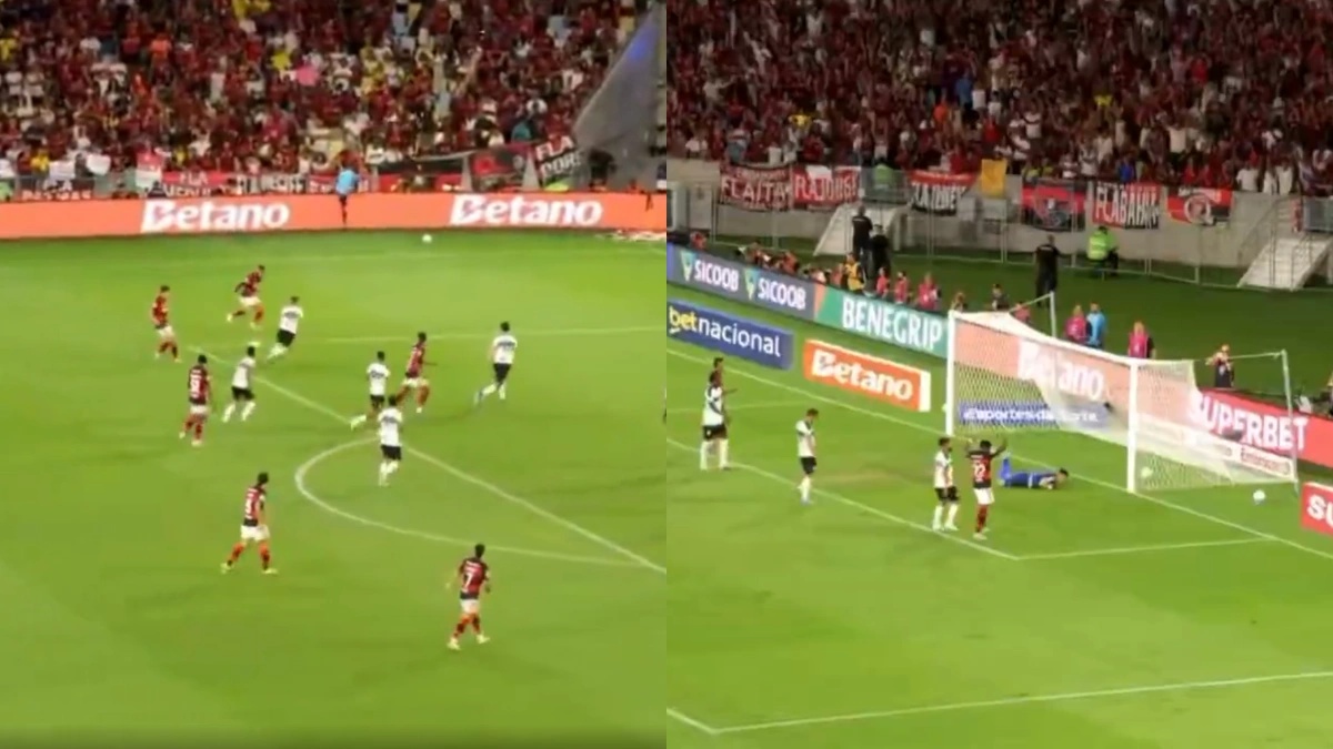 Samuel Lino tira ‘coelho da cartola’ e faz 3º gol do Flamengo contra o Coritiba