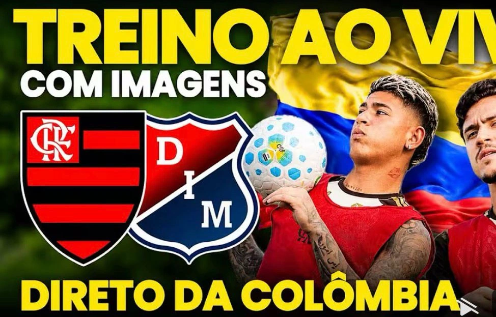 assista ao treino do Flamengo na Colômbia antes de jogo contra o Independiente Medellín, pela Libertadores