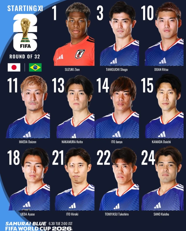 Japão define escalação para jogo contra o Brasil