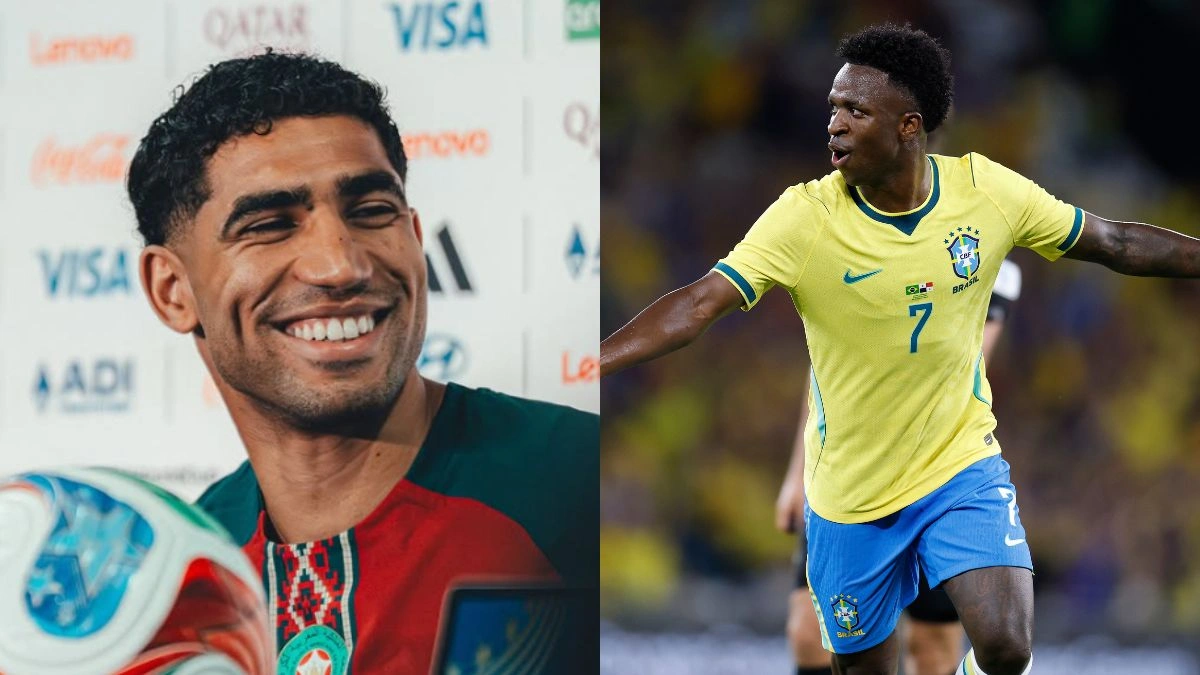 Jogador de Marrocos dá forte declaração sobre Vinicius Jr antes de jogo do Brasil