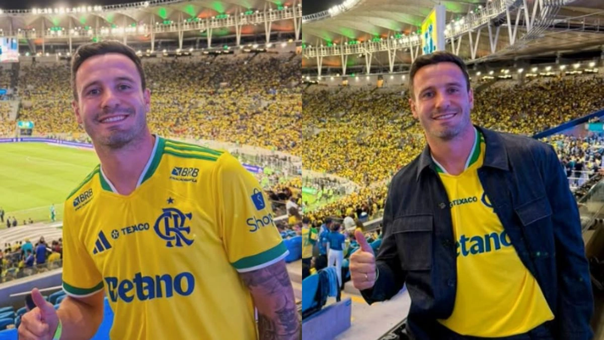 Jogador do Flamengo aproveita férias e marca presença em jogo do Brasil