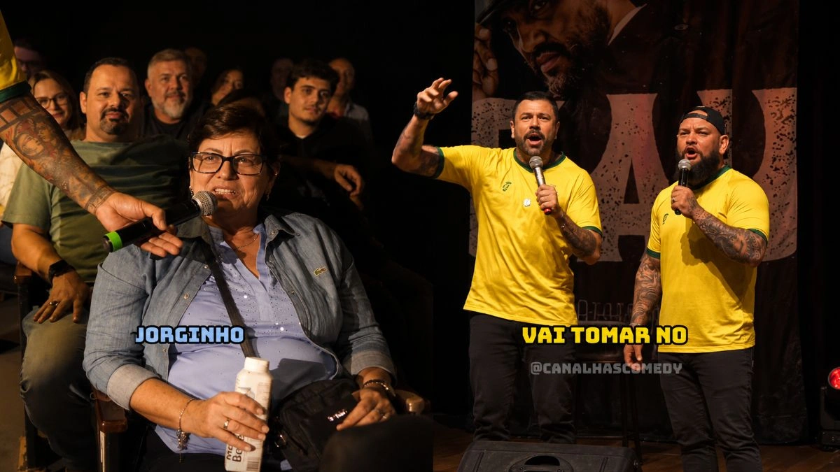 Mãe de Jorginho surpreende em show de comédia