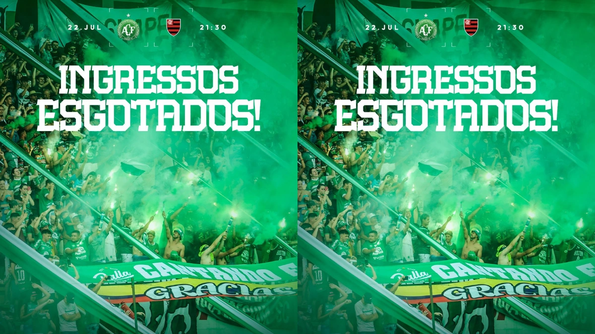 Chapecoense anuncia ingressos esgotados para jogo contra o Flamengo
