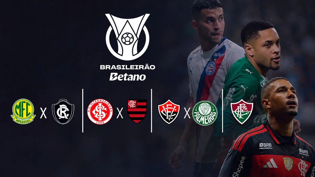 Internacional x Flamengo, Vitória x Palmeiras e mais 2 jogos acontecem nesta quarta