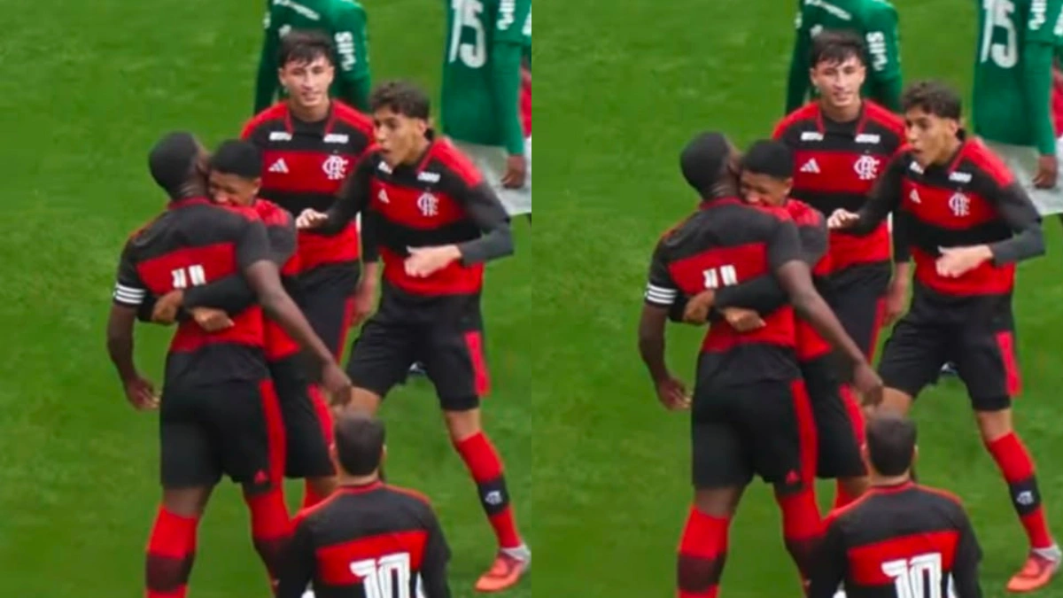 Jogador provoca Palmeiras após marcar gol pelo Flamengo no Nubank Parque; veja vídeo