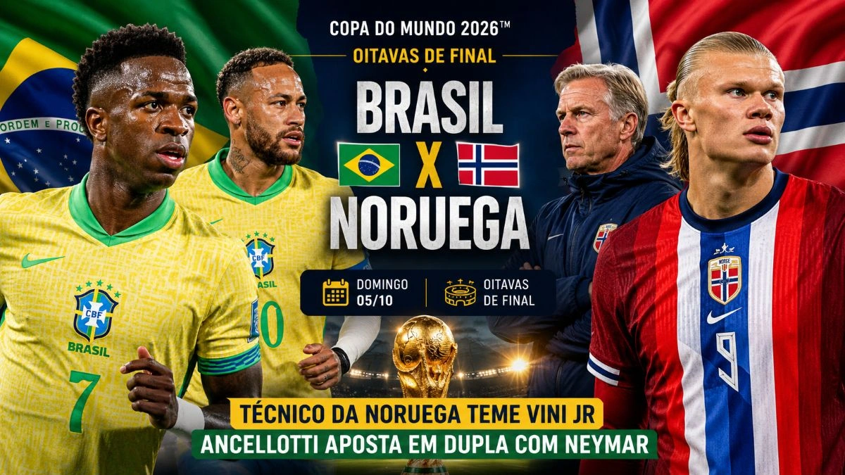 Noruega teme Vini Jr, e Ancelotti aposta em dupla com Neymar