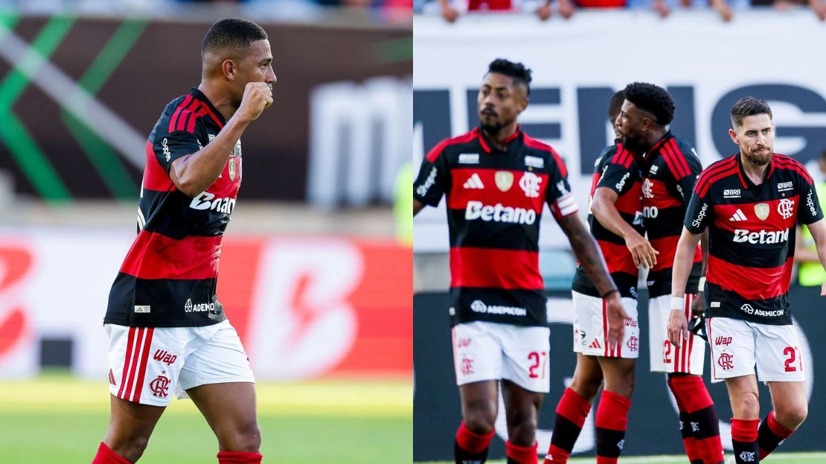 Samuel Lino marca 1º gol do Flamengo contra o Benfica
