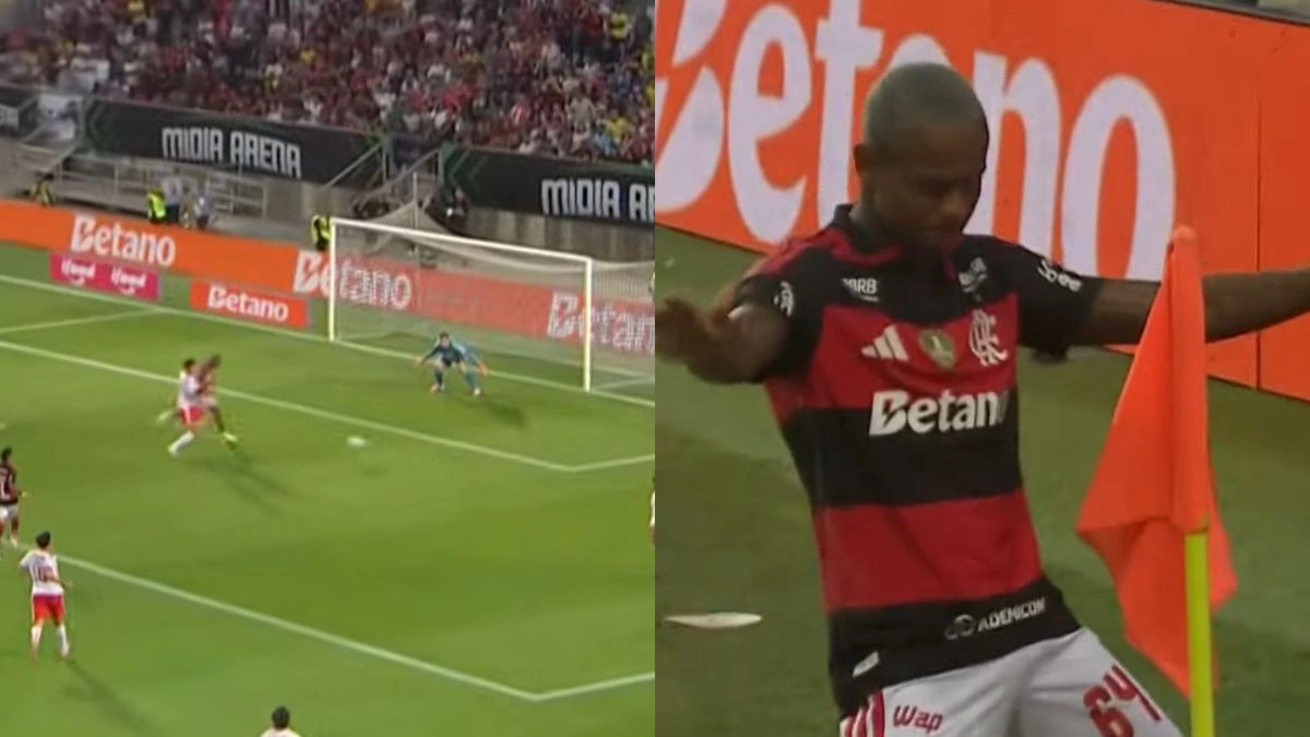 Wallace Yan marca 2º gol do Flamengo contra o Benfica