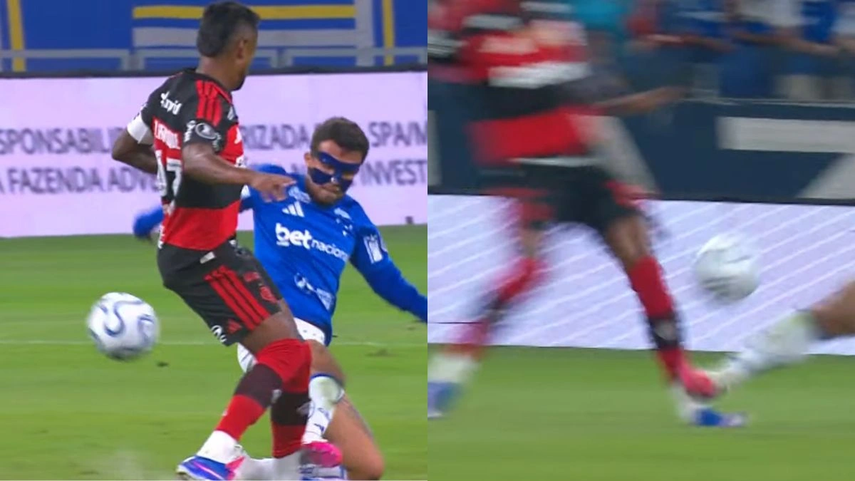 Bruno Henrique recebe entrada criminosa, mas árbitro ignora expulsão em jogo do Flamengo