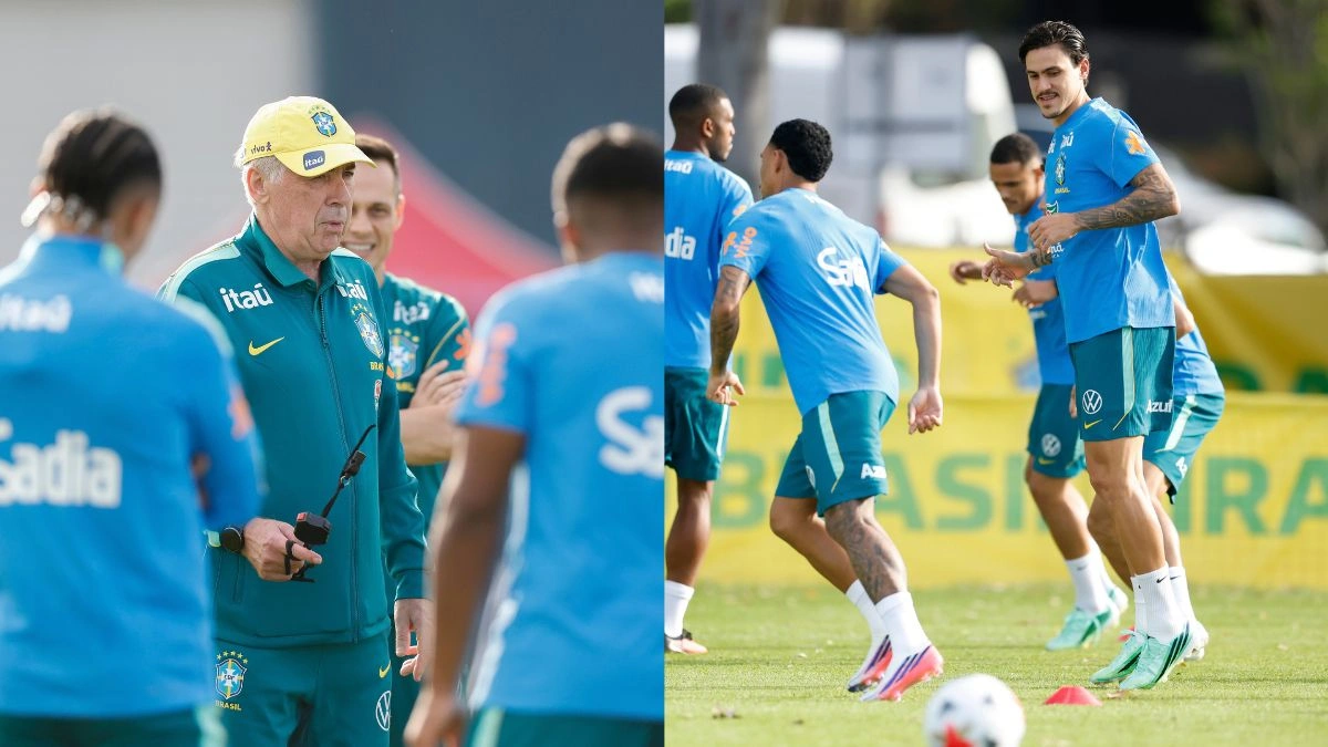 Ancelotti esboça time titular do Brasil com Pedro, do Flamengo