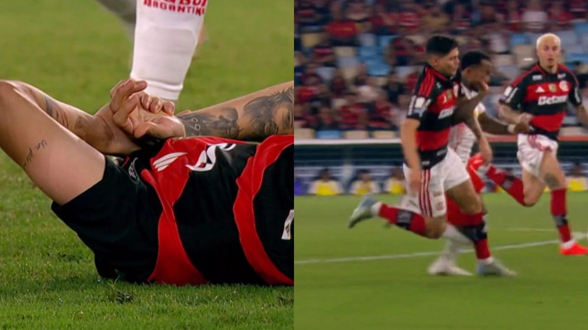 Ayrton Lucas se lesiona e sai chorando de jogo do Flamengo