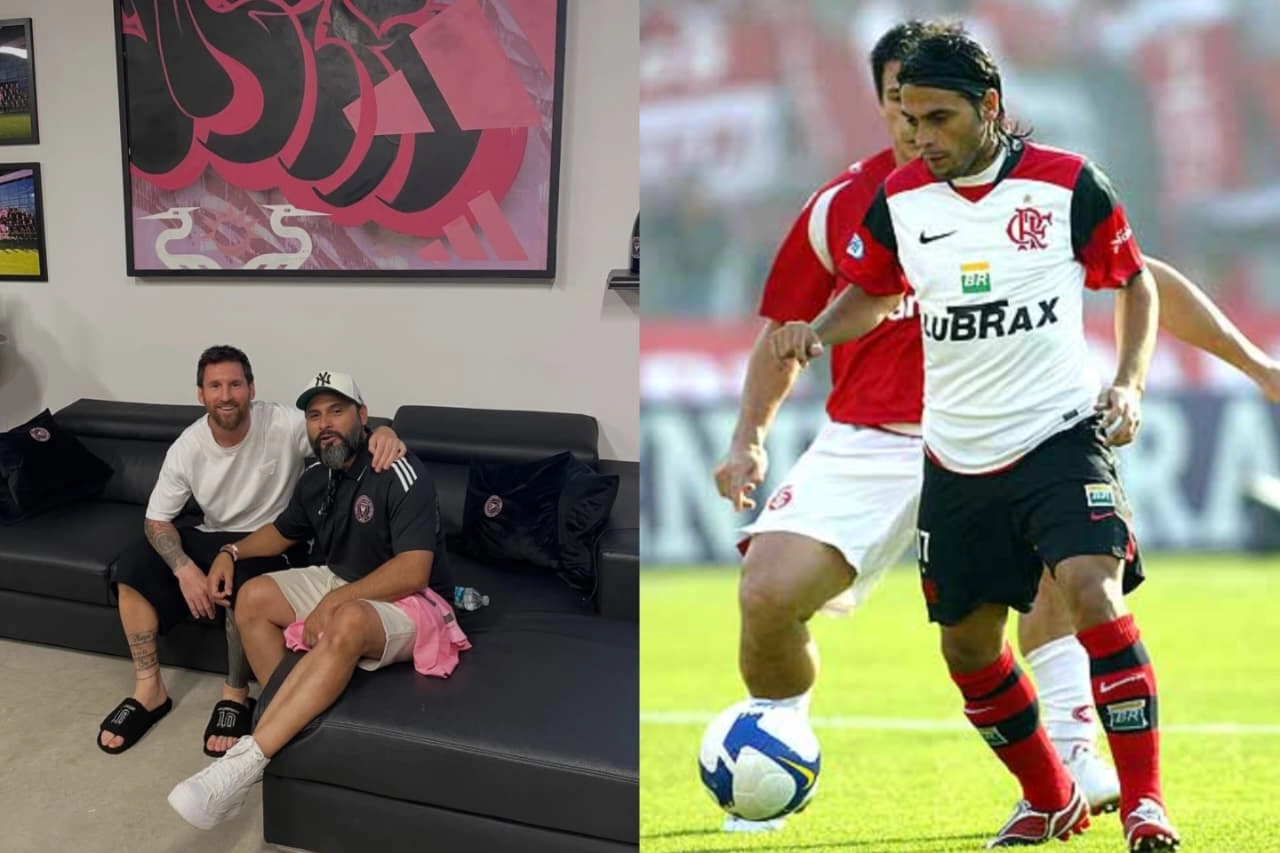 Ex-Flamengo visita Messi em Miami e registra encontro nas redes