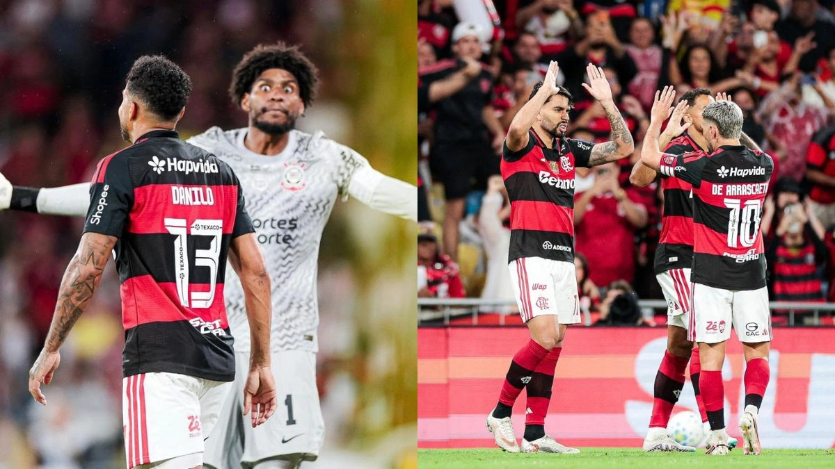 Hugo Souza parabeniza o Flamengo após derrota do Corinthians