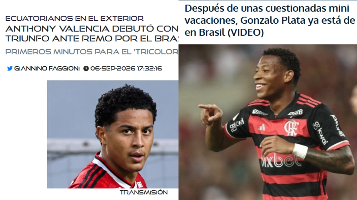 Imprensa equatoriana volta de Plata e estreia de Valencia no Flamengo
