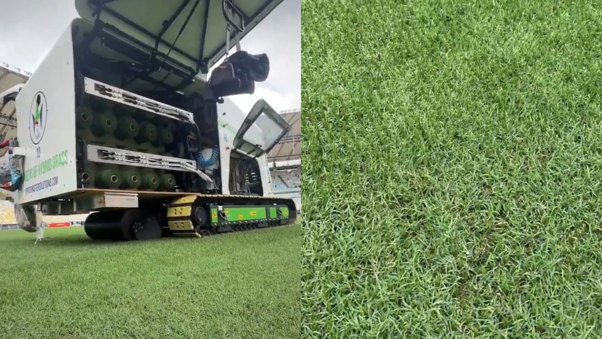Maracanã aplica fibra sintética em gramado antes de jogo da NFL