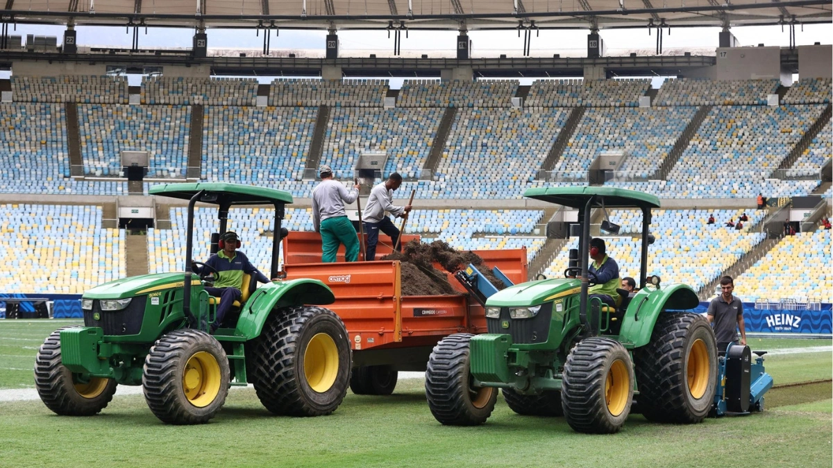 Maracanã inicia troca do gramado após jogo da NFL