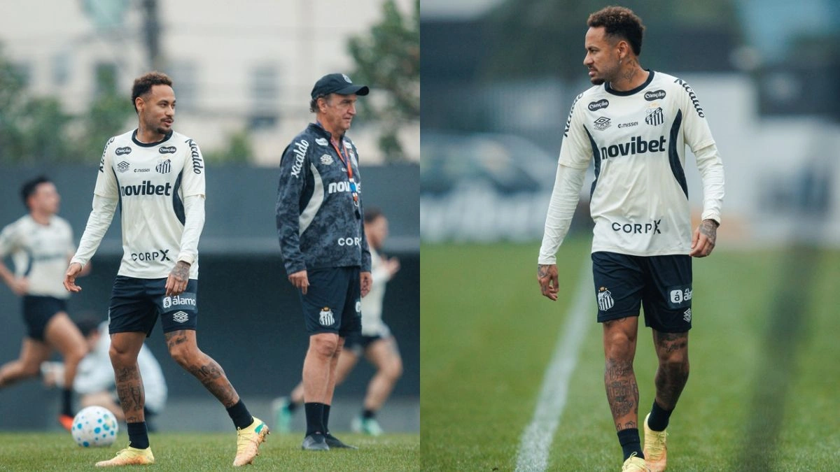 Neymar inicia transição física e deve reforçar o Santos contra o Flamengo