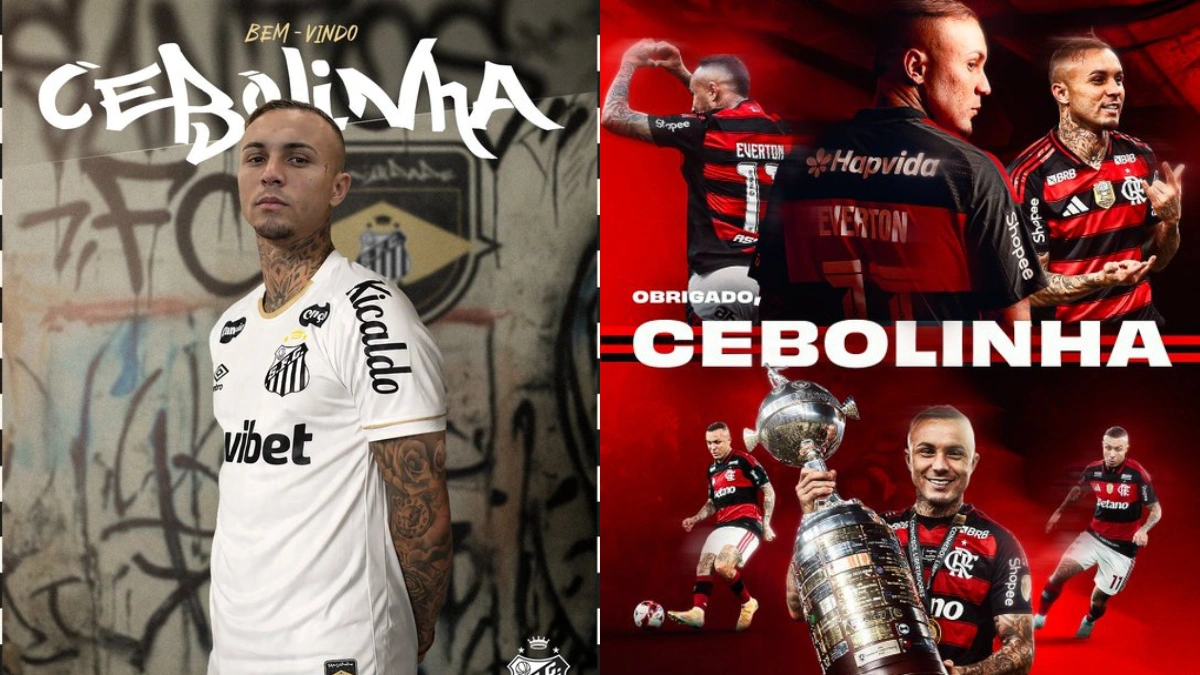 Santos anuncia oficialmente contratação de Everton Cebolinha, ex-Flamengo