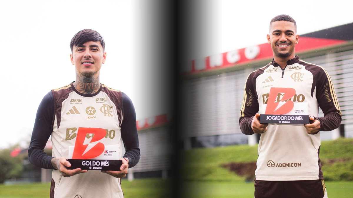 Torcedores do Flamengo elegem Samuel Lino e Pulgar nas premiações de agosto