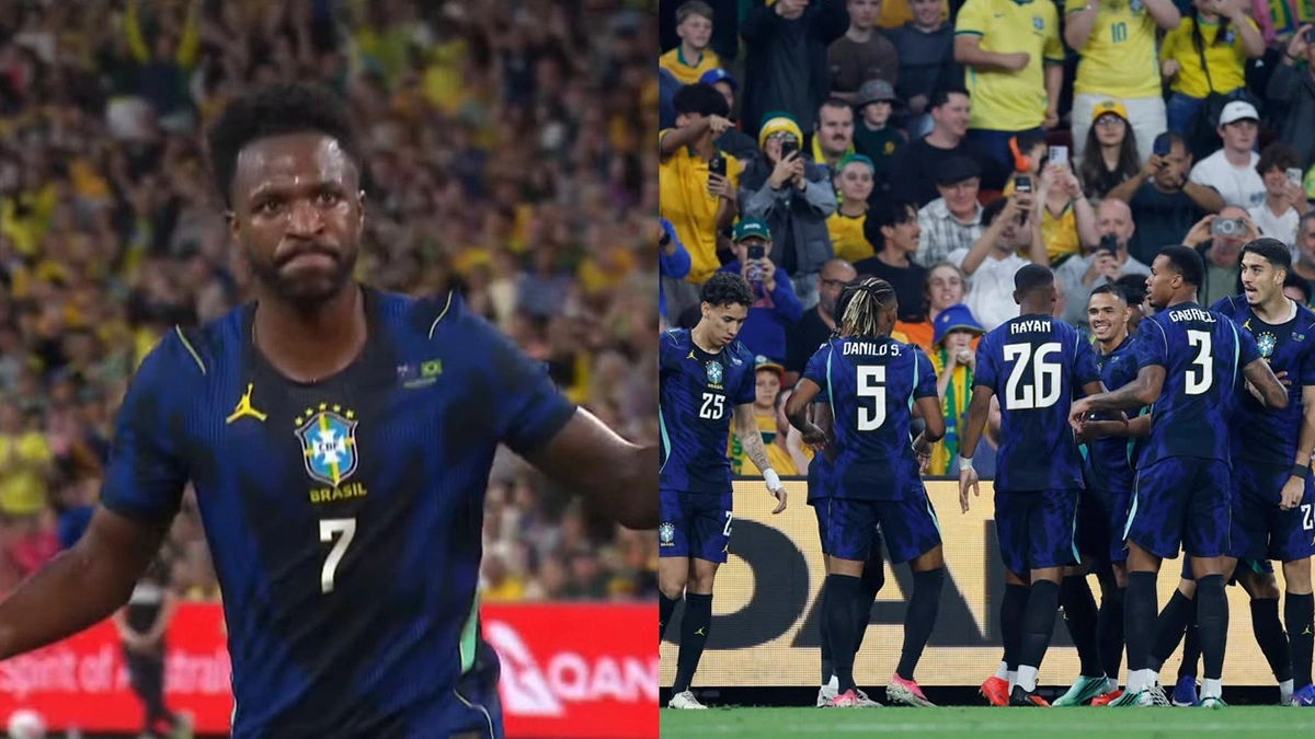 Vini Jr marca, Brasil supera a Austrália em amistoso pós-Copa e Samuel Lino, do Flamengo, ganha minutos no 2º tempo