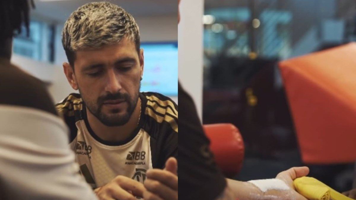 Arrascaeta faz fisioterapia no punho e manda recado ao Flamengo