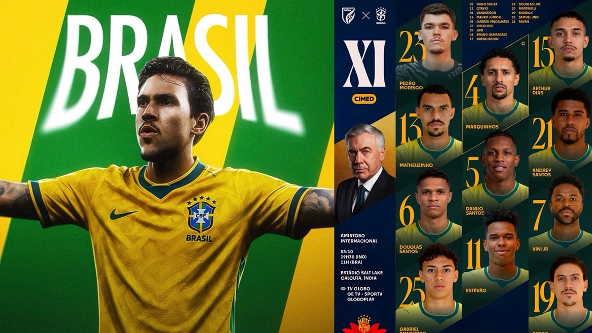 Brasil divulga escalação para jogo contra a Índia
