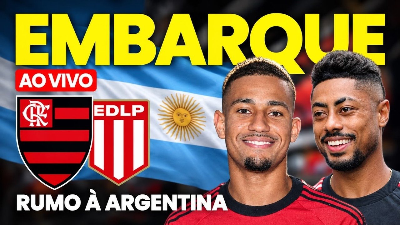 RUMO À LA PLATA! Assista ao embarque do Flamengo para o jogo contra o Estudiantes, pela Libertadores