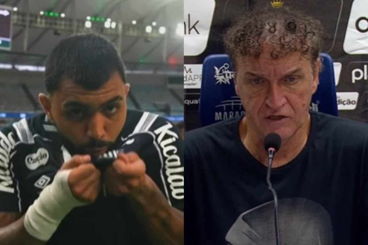 Técnico do Santos, Cuca cita o Flamengo para elogiar Gabigol