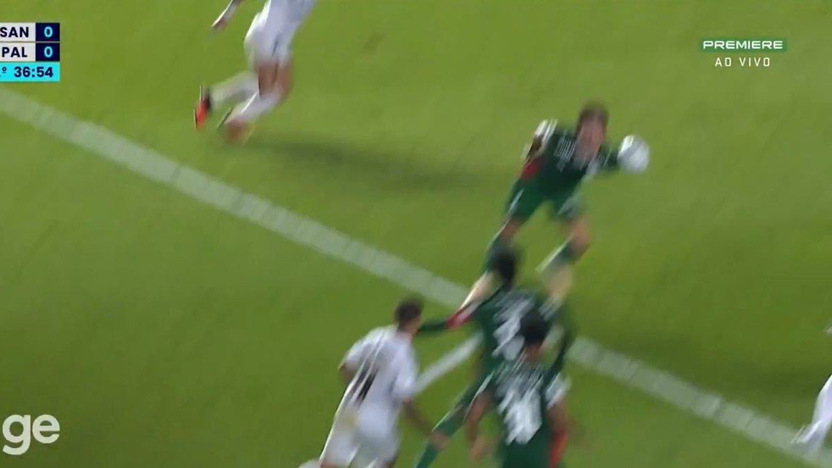 Veja pênalti não marcado para o Santos contra o Palmeiras