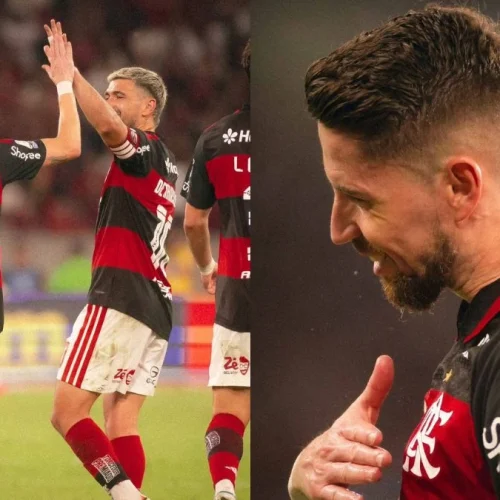 A comemoração de Jorginho após o Flamengo abrir vantagem no Brasileirão