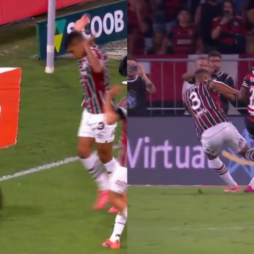 Absurdo! Bruno Henrique leva chute na área, e o juiz ignora pênalti para o Flamengo