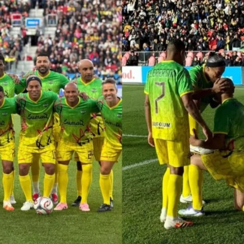 Adriano Imperador faz golaço com passe de Ronaldinho; veja