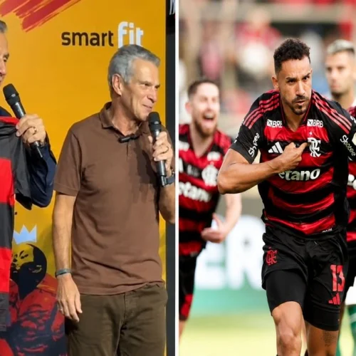 Bap presenteia torcedor do Palmeiras com camisa do Flamengo