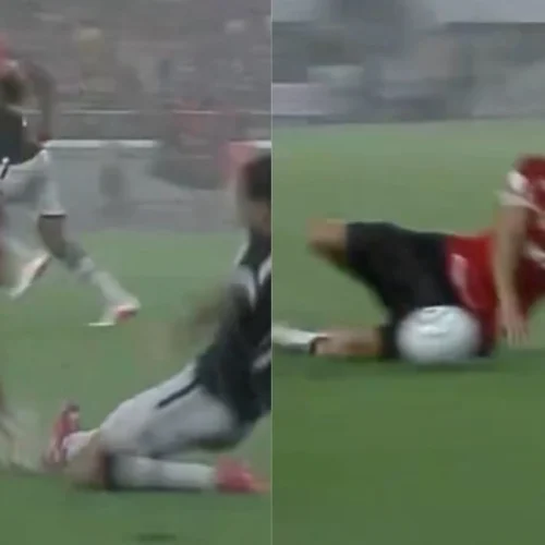 Cadê o vermelho? Joaquín Freitas leva entrada violenta e jogador do Remo escapa da expulsão contra o Flamengo