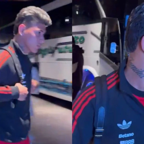 Carrascal toma atitude impressionante na chegada à Colômbia para jogo do Flamengo x Independiente Medellín