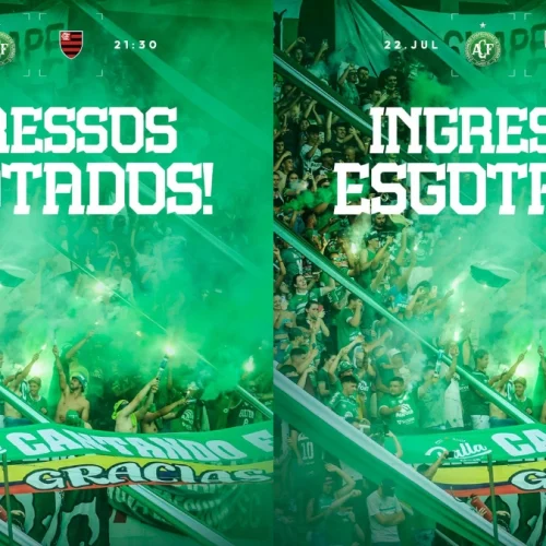Chapecoense anuncia ingressos esgotados para jogo contra o Flamengo