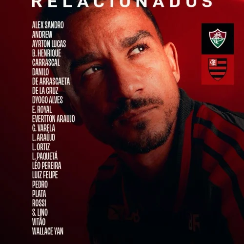 Com 4 desfalques, Flamengo divulga lista de relacionados para jogo contra o Fluminense, pelo Brasileirão