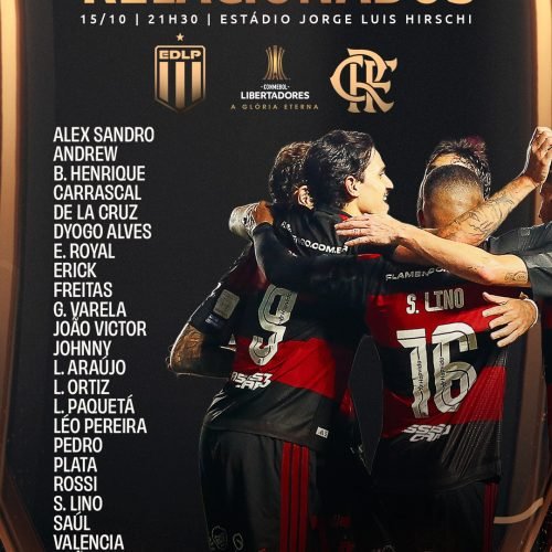Com 5 desfalques, veja lista de relacionados do Flamengo para jogo contra o Estudiantes, pela Libertadores