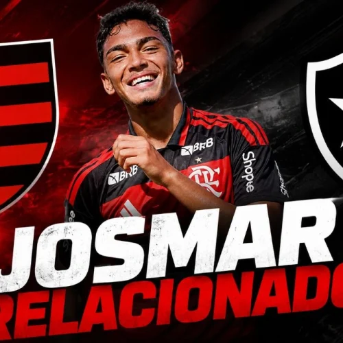 Com Josmar, Flamengo divulga lista de relacionados para jogo contra o Botafogo