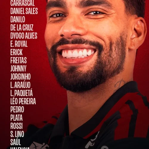 Com Pedro e Samuel Lino, veja lista de relacionados do Flamengo para jogo contra o Santos, pelo Brasileirão