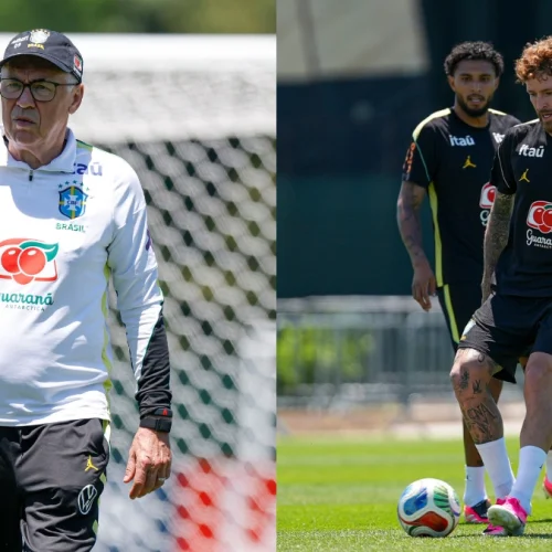 Com jogador do Flamengo titular, Ancelotti esboça escalação do Brasil; veja