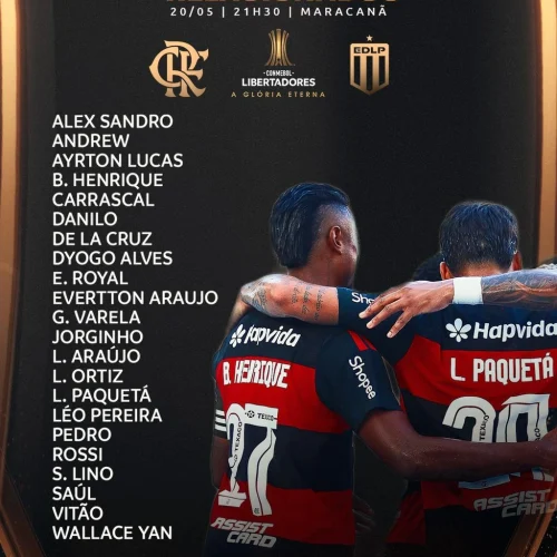 Com novidades, Flamengo divulga lista de relacionados para jogo contra o Estudiantes, pela Libertadores