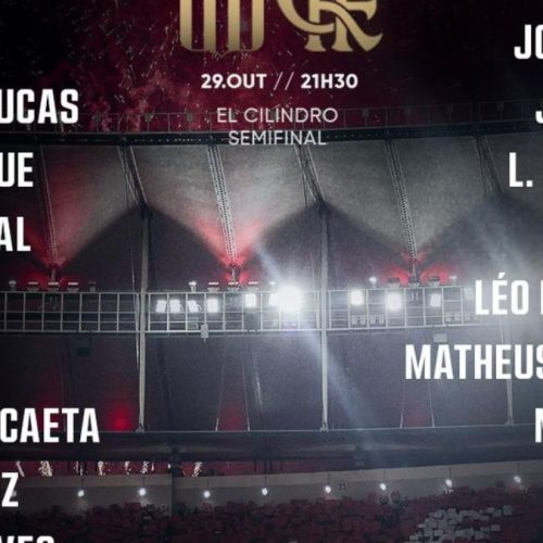 Com reforço, Flamengo divulga lista de relacionados para jogo contra o Racing, pela Libertadores