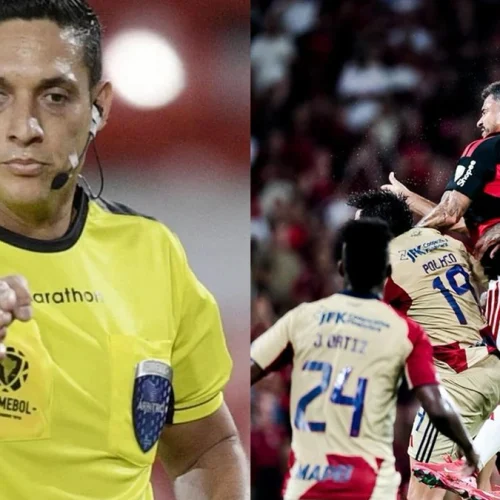 Conmebol define árbitro de Independiente Medellín x Flamengo, pela Libertadores; juiz teve polêmica com Vini Jr
