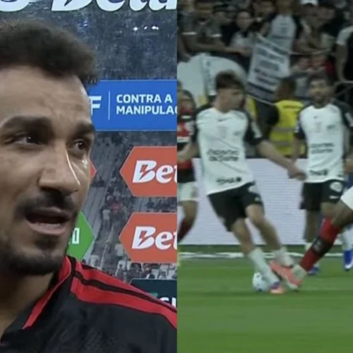 Danilo dá aula e explica erro do árbitro após expulsão de Evertton Araújo em jogo do Flamengo x Corinthians